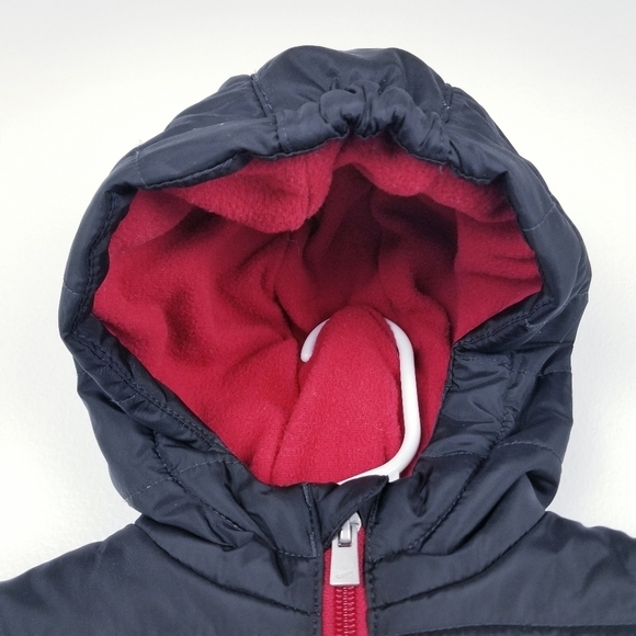 Nike JUST DO IT Fleece-Lined Black & Red Puffer Coat, size 12 Months - Picture 8 of 12